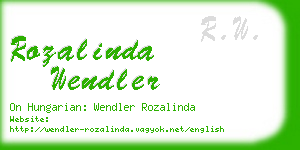 rozalinda wendler business card